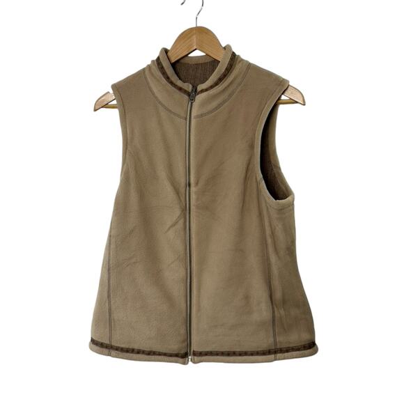 Gander Mountain Guide Series Tan Lambswool Blend Full Zip Vest Women's Medium - Picture 3 of 14